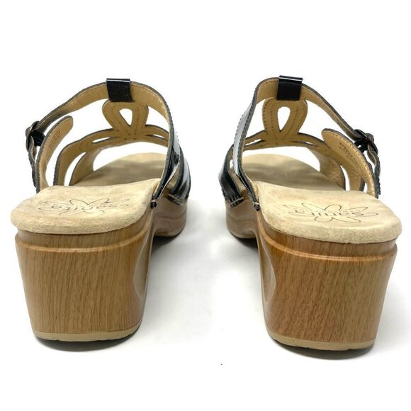 SANITA Black Patent Leather Dalia Clog Sandals Size 40 - Picture 6 of 10